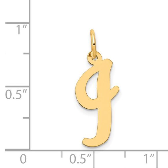 14k Yellow Gold Madison Collection LG Classic Script Initial I Pendant - Picture 4 of 6